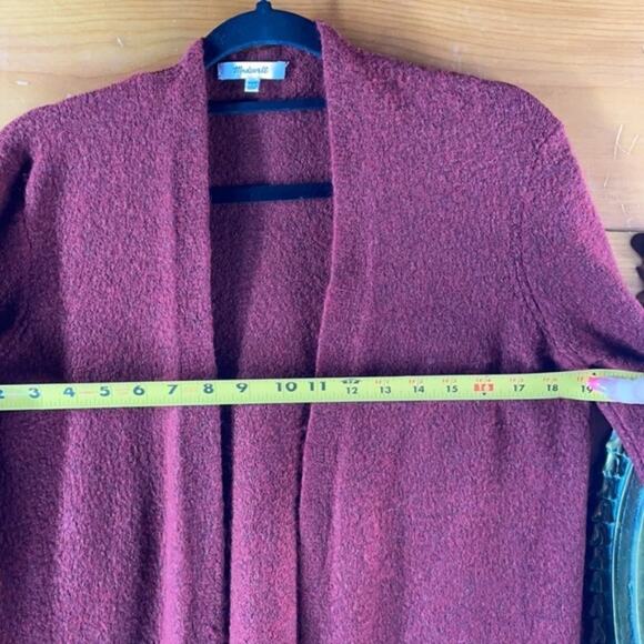 Madewell Red Merino Wool Alpaca Blend  Open Front With Pockets Cardigan Size XXS - Picture 6 of 8